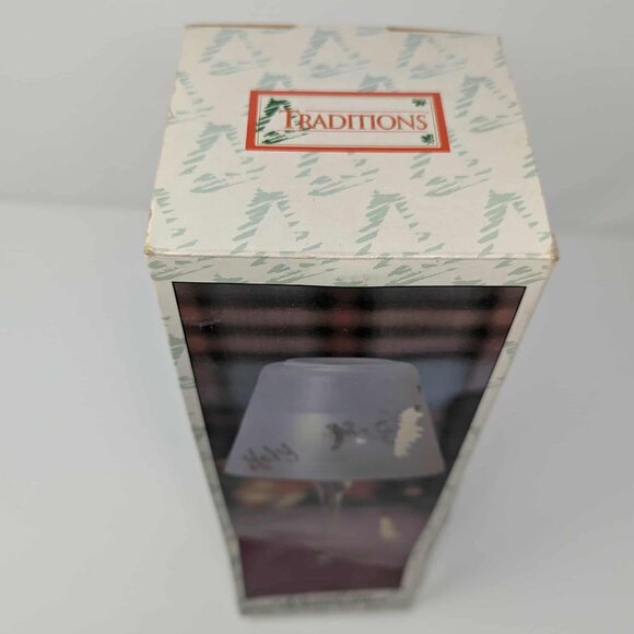 Traditions Frosted Glass Shade Votive Tealight Silent Night Holy Candle Holder - Picture 11 of 13